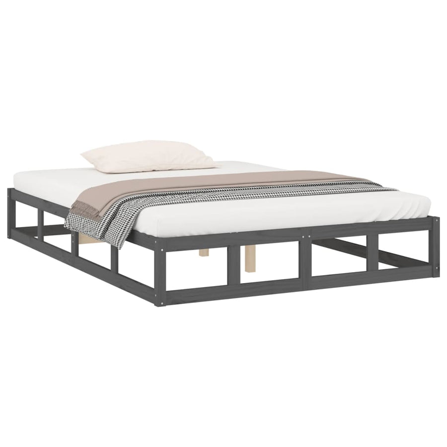 Bedframe Massief Hout 5Ft King Size 150 x 200 cm Grijs