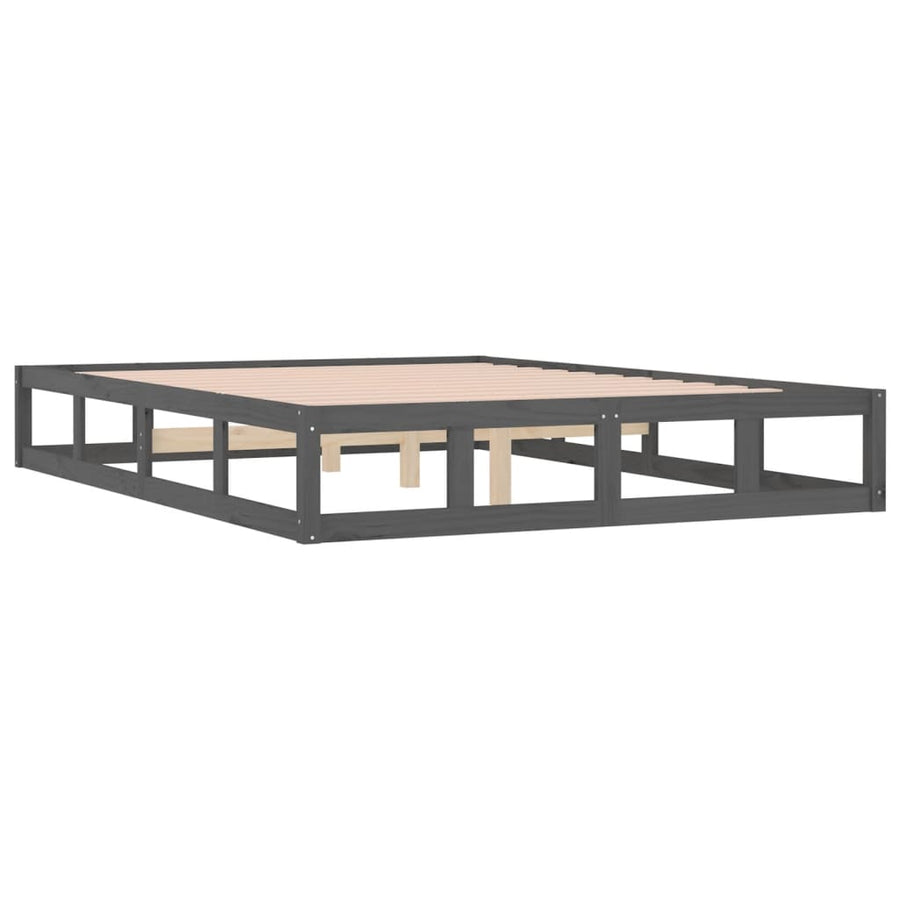 Bedframe Massief Hout 5Ft King Size 150 x 200 cm Grijs