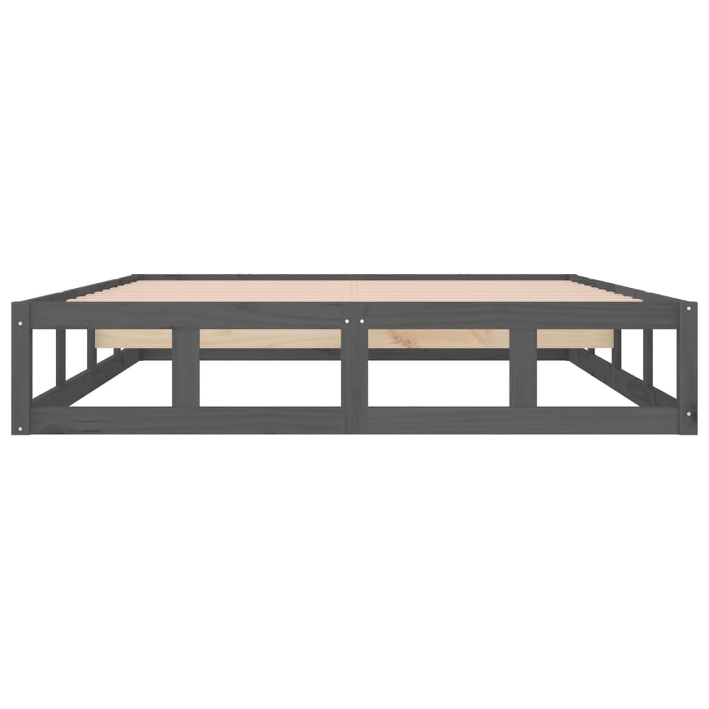 Bedframe Massief Hout 5Ft King Size 150 x 200 cm Grijs