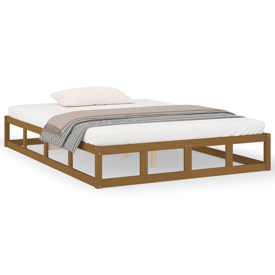 Bedframe Massief Hout 5Ft King Size 150 x 200 cm Honingbruin