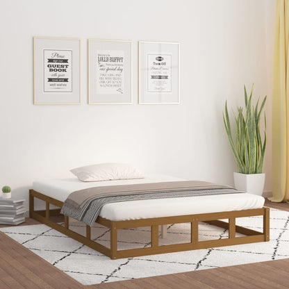 Bedframe Massief Hout 5Ft King Size 150 x 200 cm Honingbruin