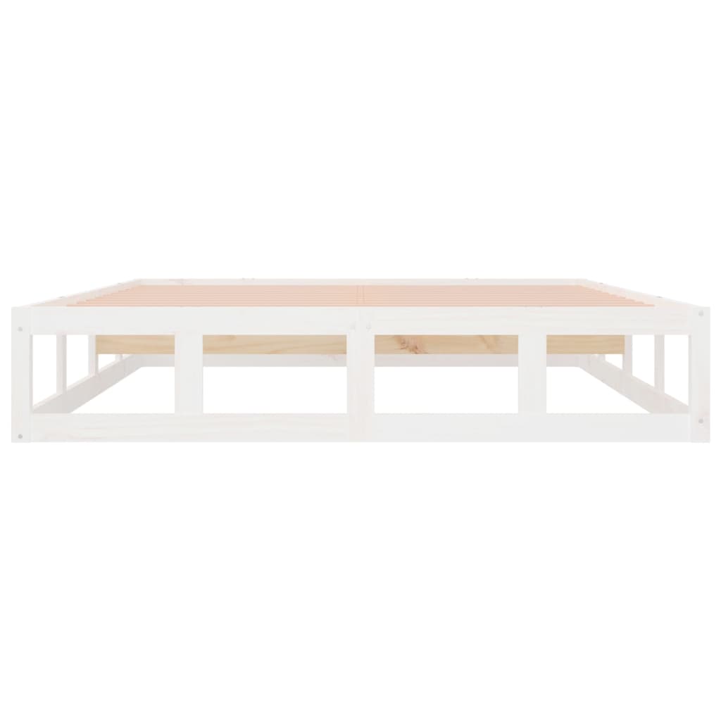 Bedframe Massief Hout 160 x 200 cm Wit