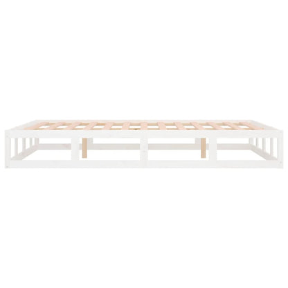 Bedframe Massief Hout 160 x 200 cm Wit