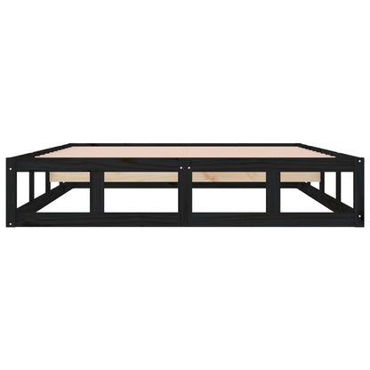 Bedframe Massief Hout 160 x 200 cm Zwart