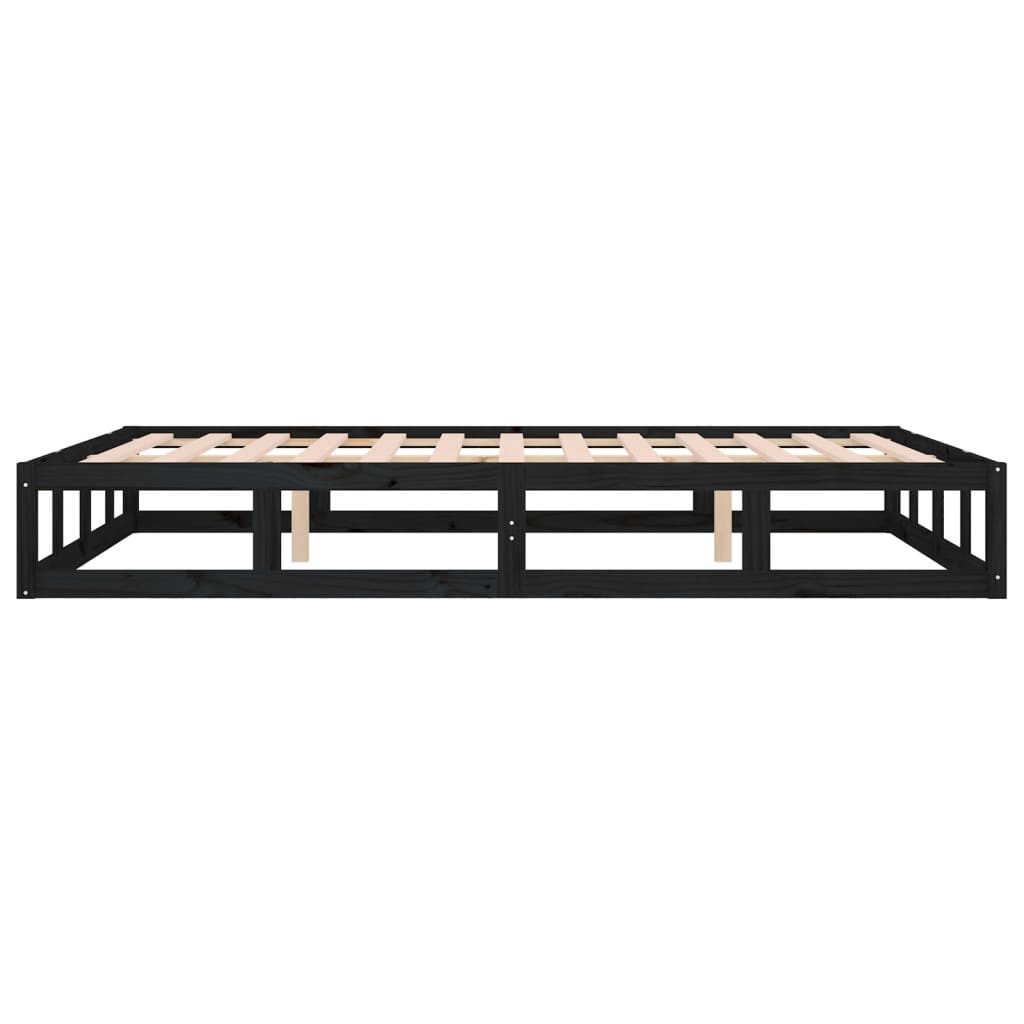 Bedframe Massief Hout 160 x 200 cm Zwart