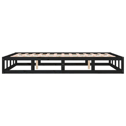 Bedframe Massief Hout 160 x 200 cm Zwart