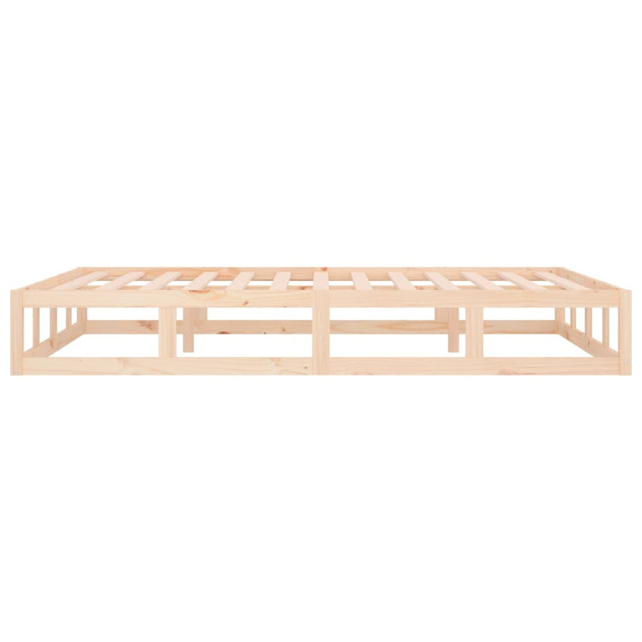 Bedframe Massief Hout 200 x 200 cm Naturel