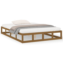 Bedframe Massief Hout 200 x 200 cm Honingbruin