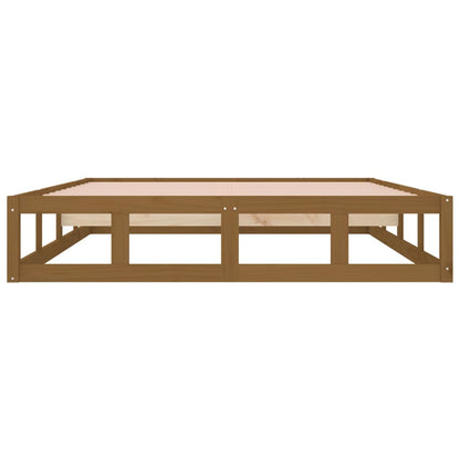 Bedframe Massief Hout 200 x 200 cm Honingbruin