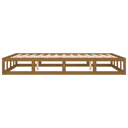 Bedframe Massief Hout 200 x 200 cm Honingbruin