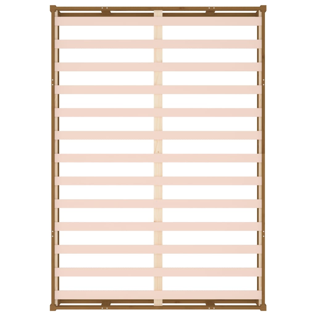 Bedframe Massief Hout 200 x 200 cm Honingbruin