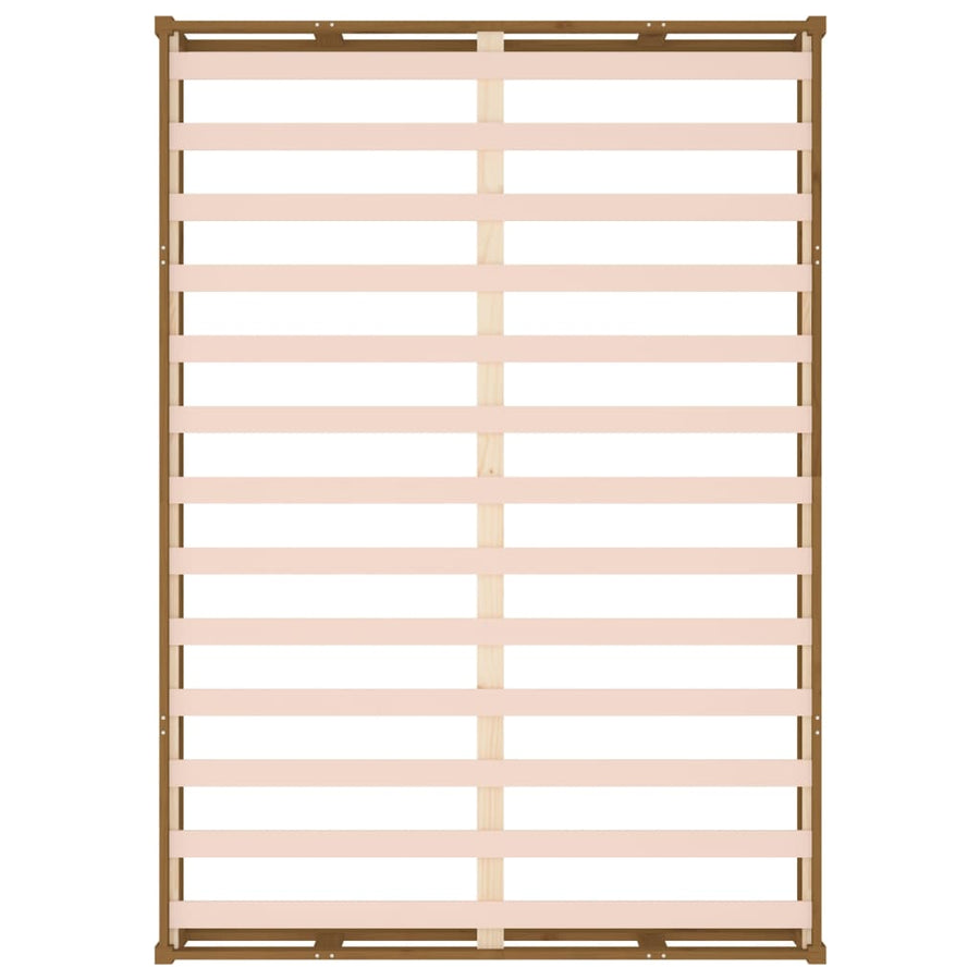 Bedframe Massief Hout 200 x 200 cm Honingbruin