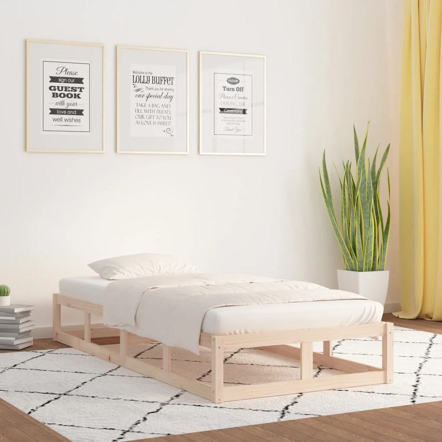 Bedframe massief hout 75x190 cm 2FT6 Small Single 75 x 190 cm Naturel