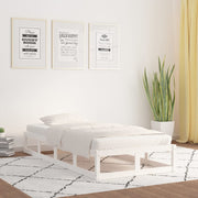 Bed frame solid wood white 75x190 cm