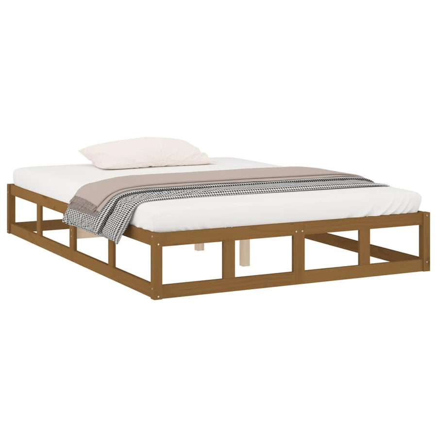 Bedframe Massief Hout 4Ft Small Double 120 x 190 cm Honingbruin