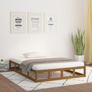 Bedframe massief grenenhout honingbruin 120x190 cm