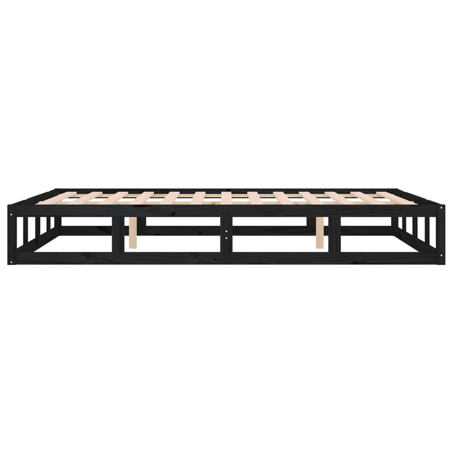 Bedframe Massief Hout 4Ft Small Double 120 x 190 cm Zwart