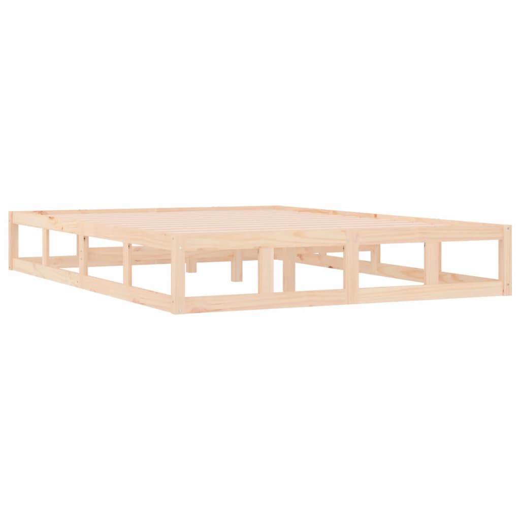 Bedframe Massief Hout 4Ft6 Double 135 x 190 cm Naturel