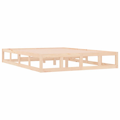 Bedframe Massief Hout 4Ft6 Double 135 x 190 cm Naturel