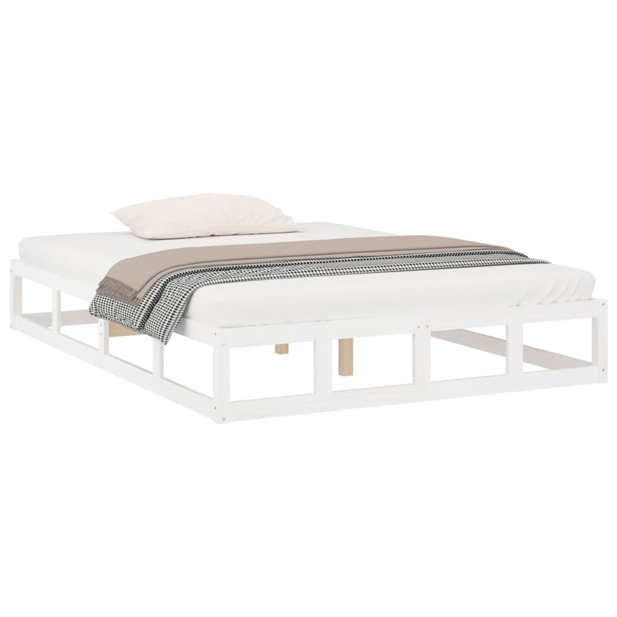 Bedframe Massief Hout 4Ft6 Double 135 x 190 cm Wit