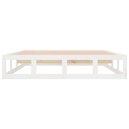 Bedframe Massief Hout 4Ft6 Double 135 x 190 cm Wit