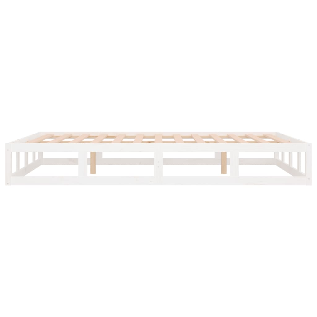 Bedframe Massief Hout 4Ft6 Double 135 x 190 cm Wit