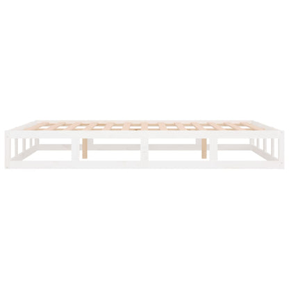 Bedframe Massief Hout 4Ft6 Double 135 x 190 cm Wit