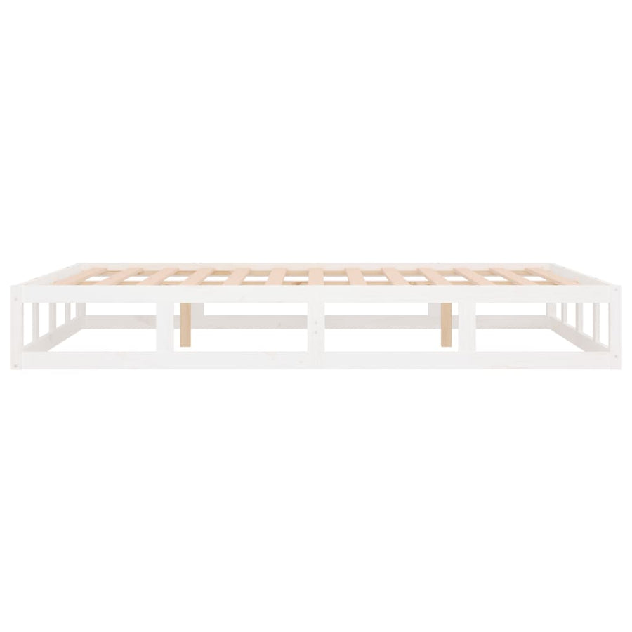 Bedframe Massief Hout 4Ft6 Double 135 x 190 cm Wit
