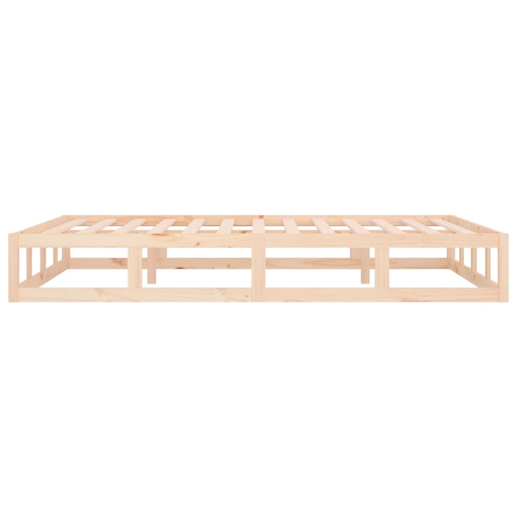 Bedframe Massief Hout 140 x 190 cm Naturel