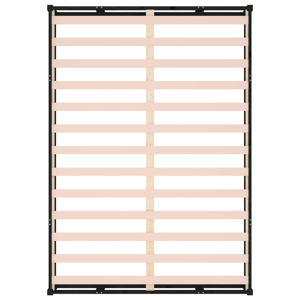 Bedframe Massief Hout 140 x 190 cm Zwart
