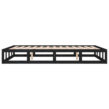 Bedframe Massief Hout 140 x 190 cm Zwart