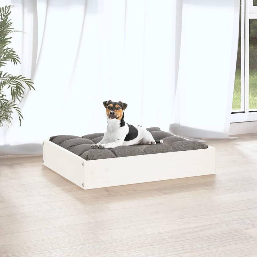 Hondenmand 51,5x44x9 cm massief grenenhout wit