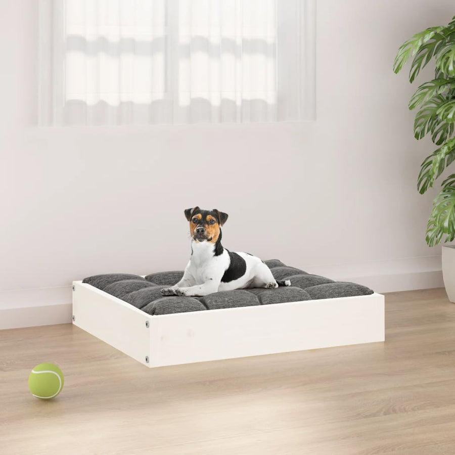 Hondenmand 51,5x44x9 cm massief grenenhout wit