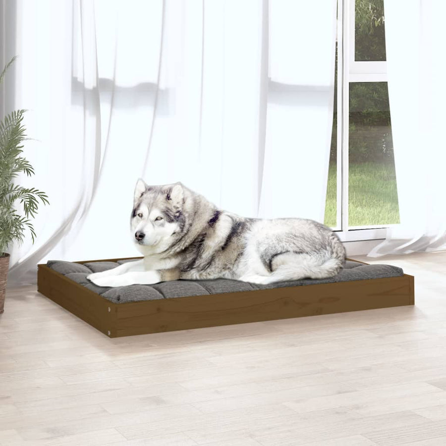 Hondenmand 101,5X74X9 Cm Massief Grenenhout Honingbruin