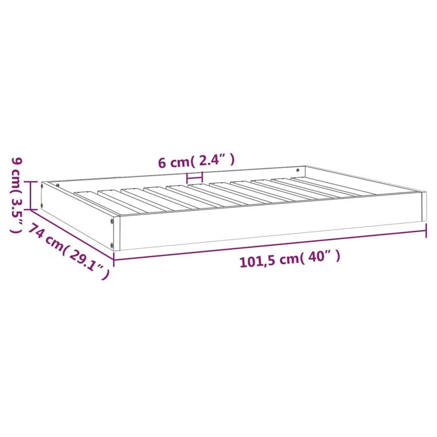 Hondenmand 101,5X74X9 Cm Massief Grenenhout Honingbruin