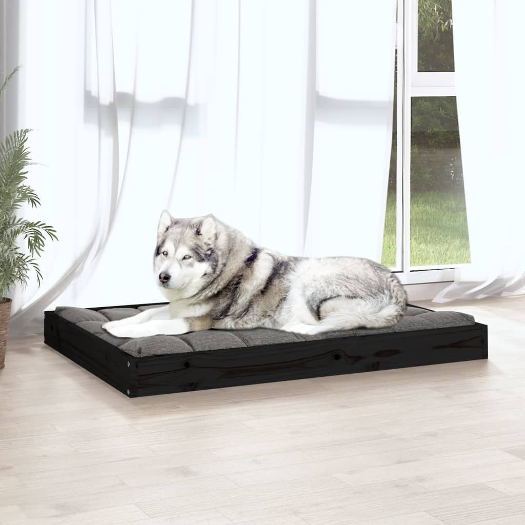 Hondenmand 101,5X74X9 Cm Massief Grenenhout Zwart