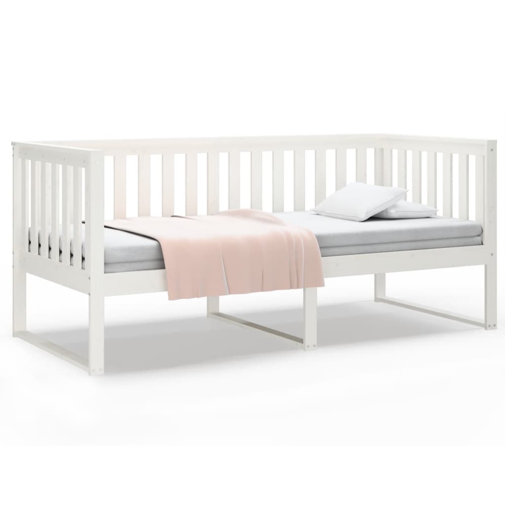 Slaapbank 90X200 Cm Massief Grenenhout Wit 90 x 200 cm