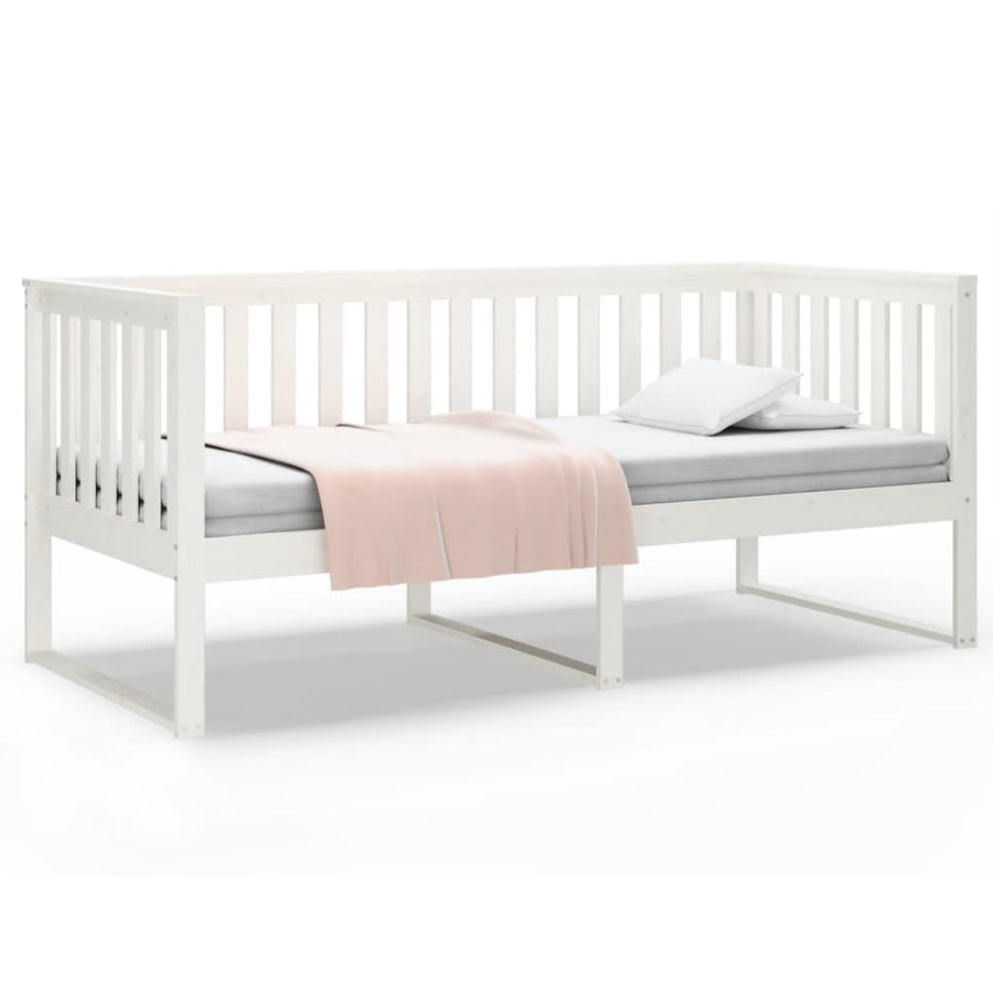 Slaapbank 90X200 Cm Massief Grenenhout Wit 90 x 200 cm