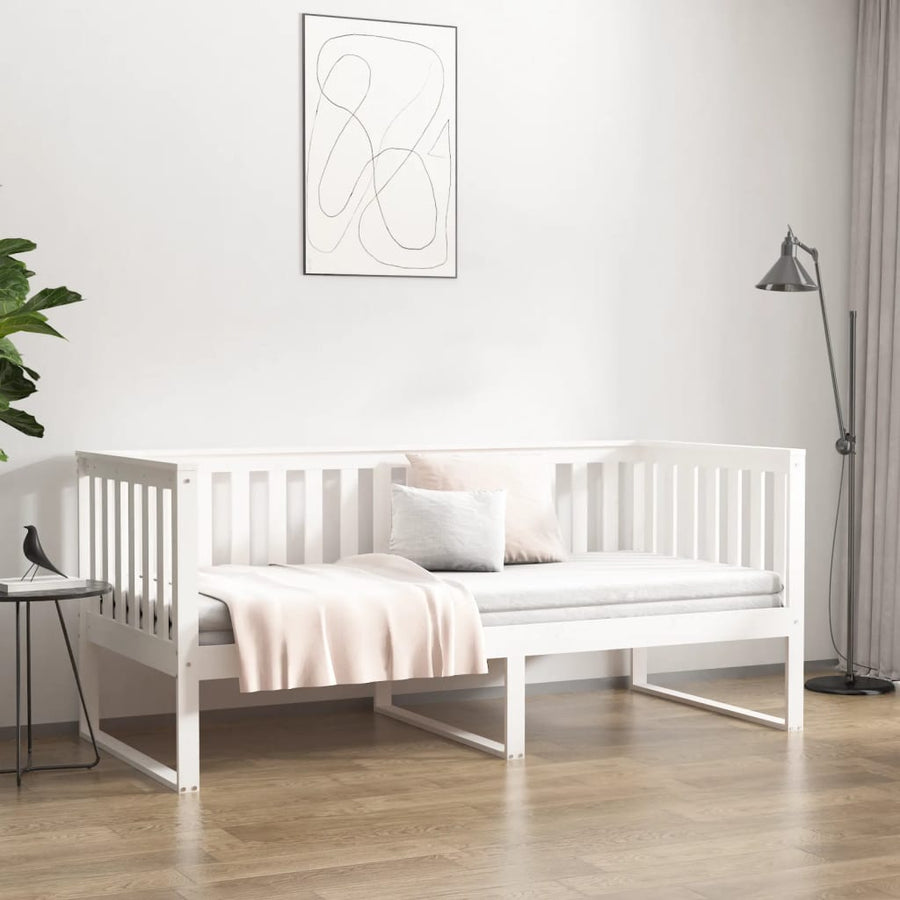 Slaapbank 90X200 Cm Massief Grenenhout Wit 90 x 200 cm