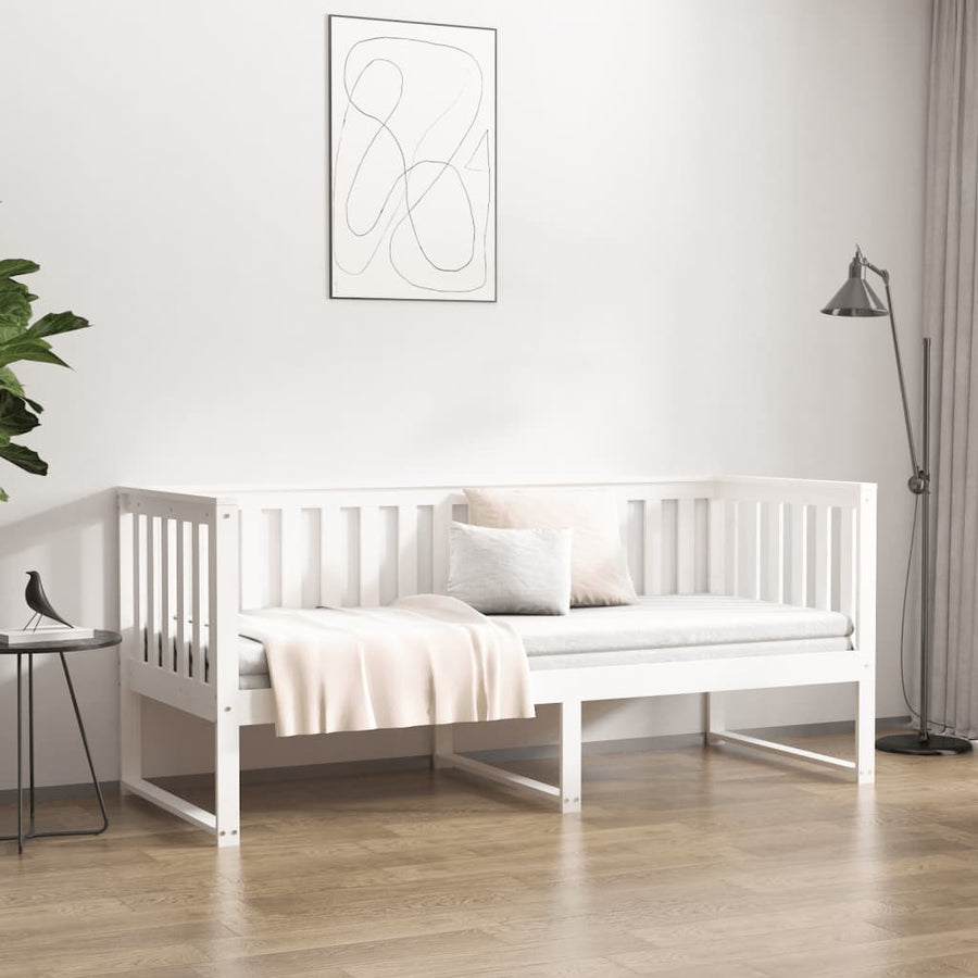 Slaapbank 80X200 Cm Massief Grenenhout Wit 80 x 200 cm