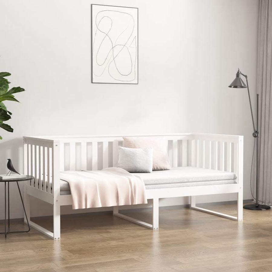 Slaapbank Massief Grenenhout 90 x 190 cm Wit