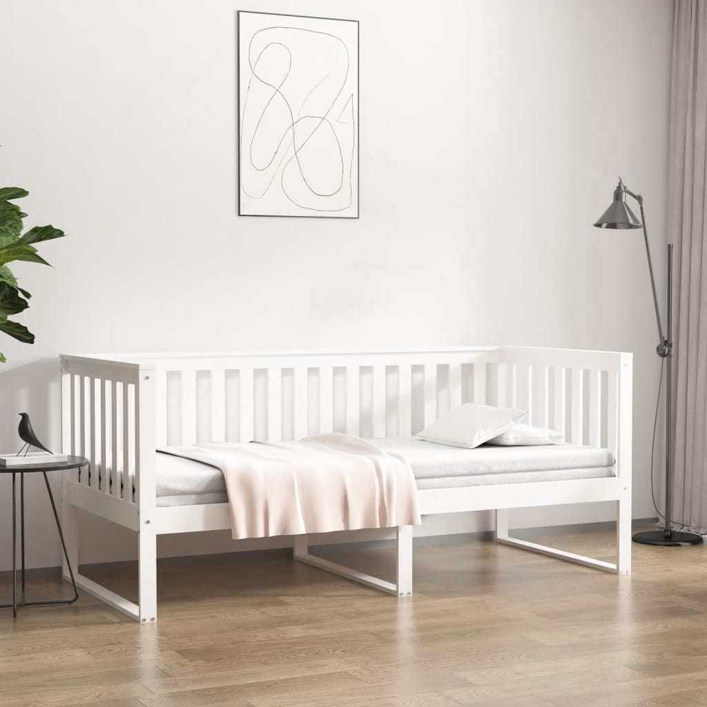 Slaapbank Massief Grenenhout 90 x 190 cm Wit