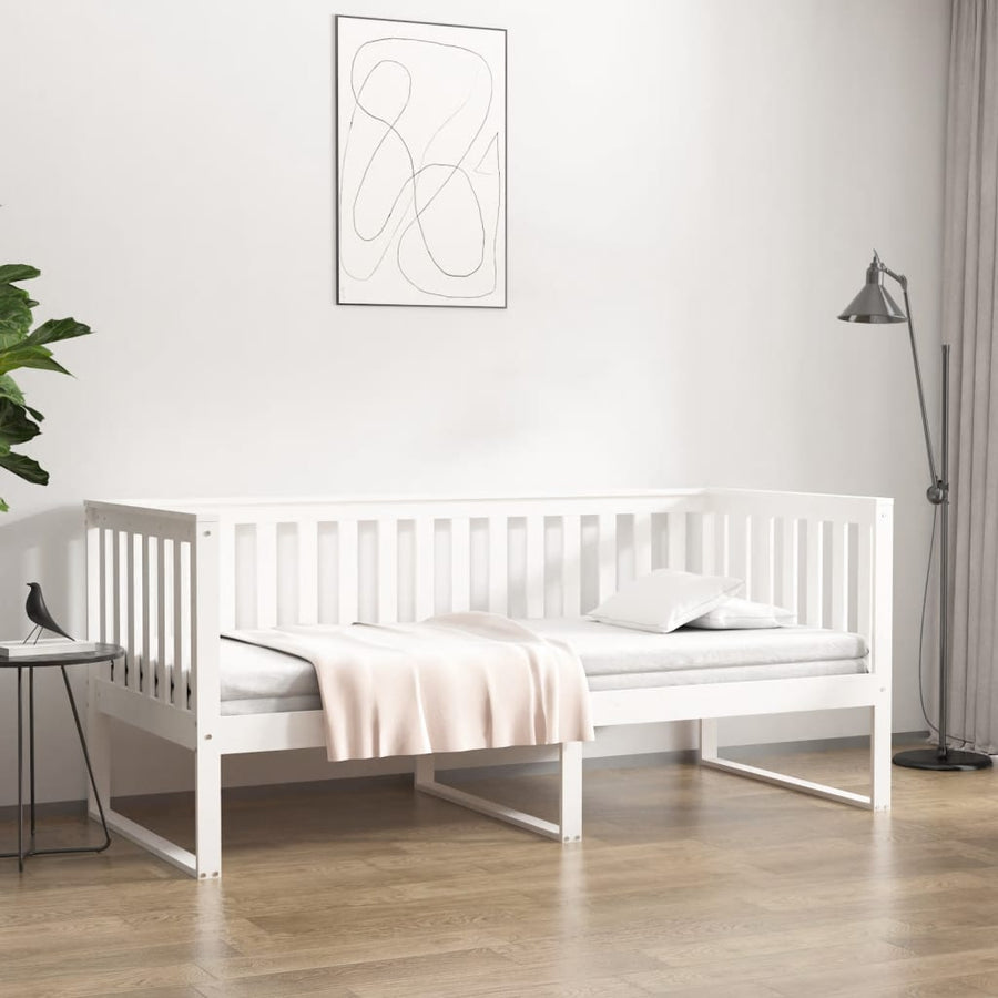 Slaapbank Massief Grenenhout 90 x 190 cm Wit