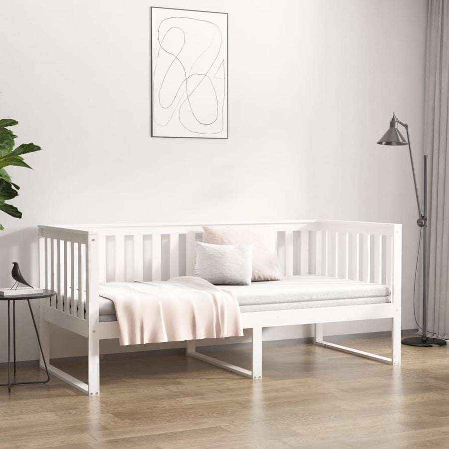 Slaapbank 100X200 Cm Massief Grenenhout Wit 100 x 200 cm
