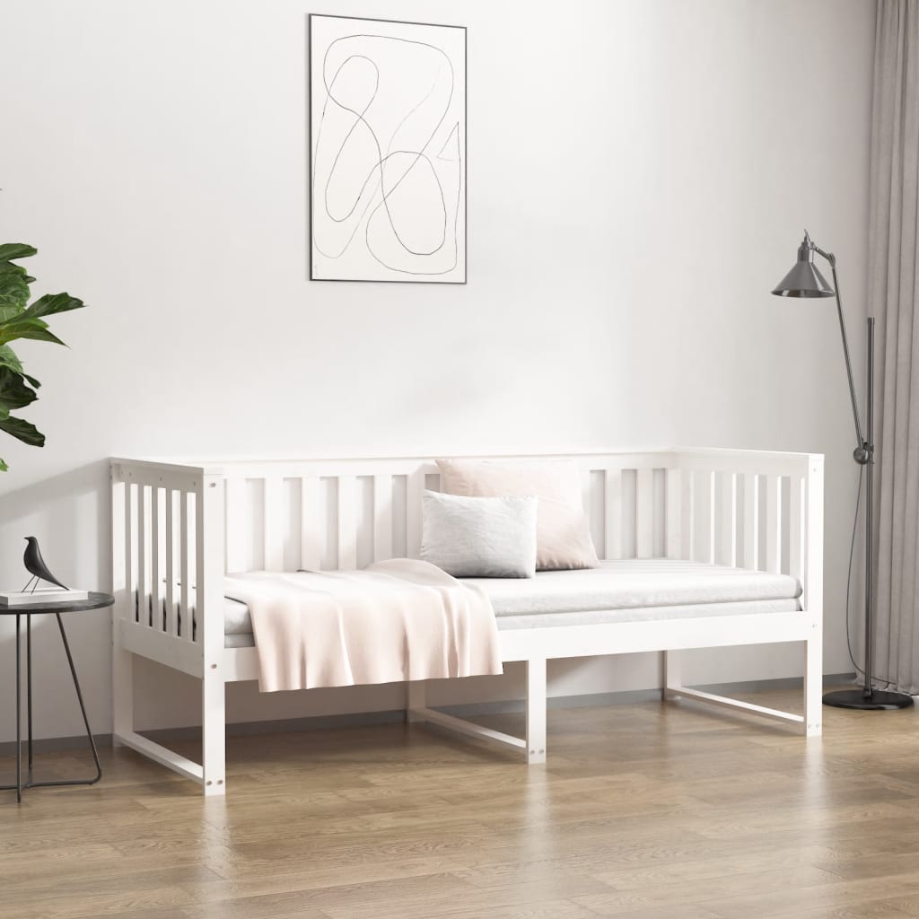 Slaapbank Massief Grenenhout 75 x 190 cm Wit