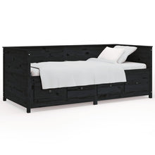 Slaapbank 90X200 Cm Massief Grenenhout Zwart