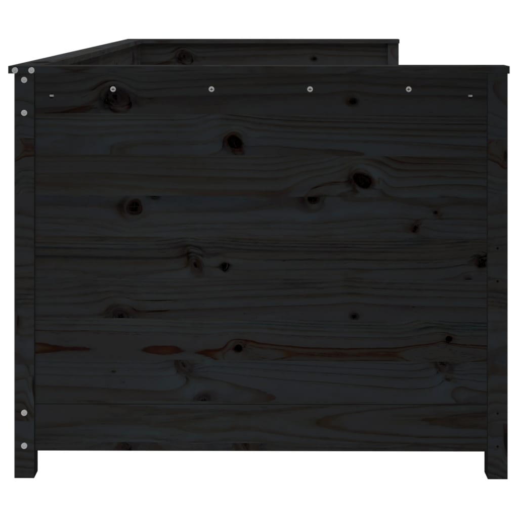 Slaapbank 90X200 Cm Massief Grenenhout Zwart