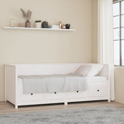 Slaapbank 80x200 cm massief grenenhout wit met lades