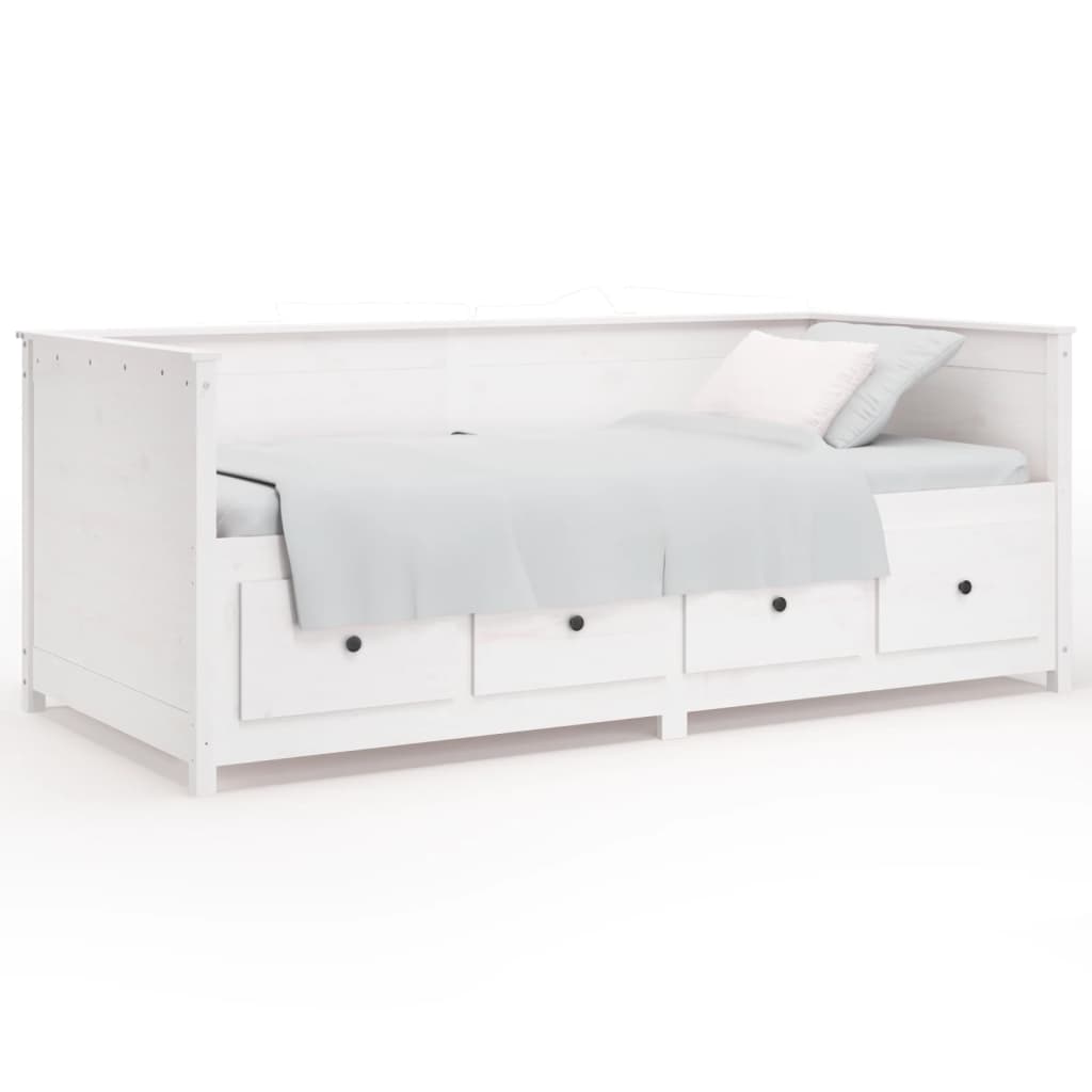 Slaapbank 90X190 Cm Massief Grenenhout Wit