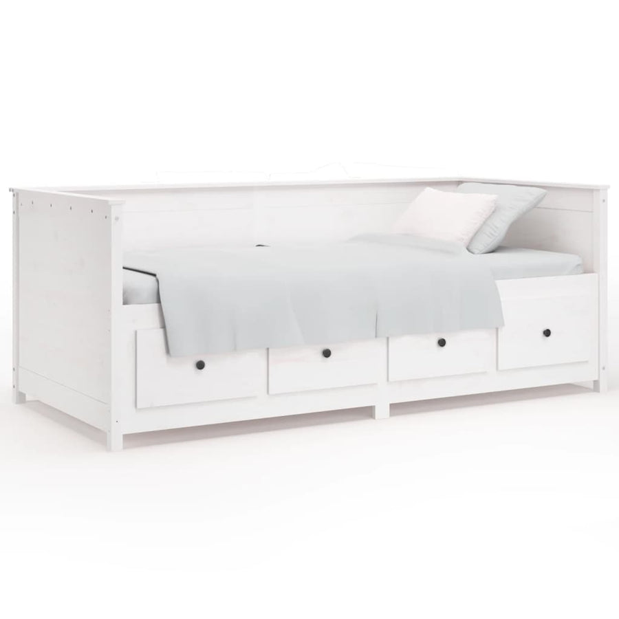 Slaapbank 90X190 Cm Massief Grenenhout Wit